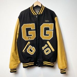 Vtg Holloway Original Varsity/Letter Jacket Navy Blue Yellow Men's Size XL Long
